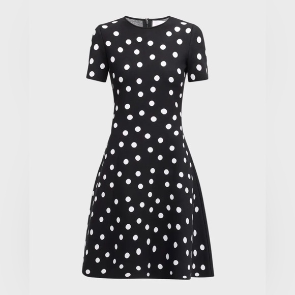 Carolina Herrera Polka Dot Fit-&-Flare Dress - Picture 1 of 16
